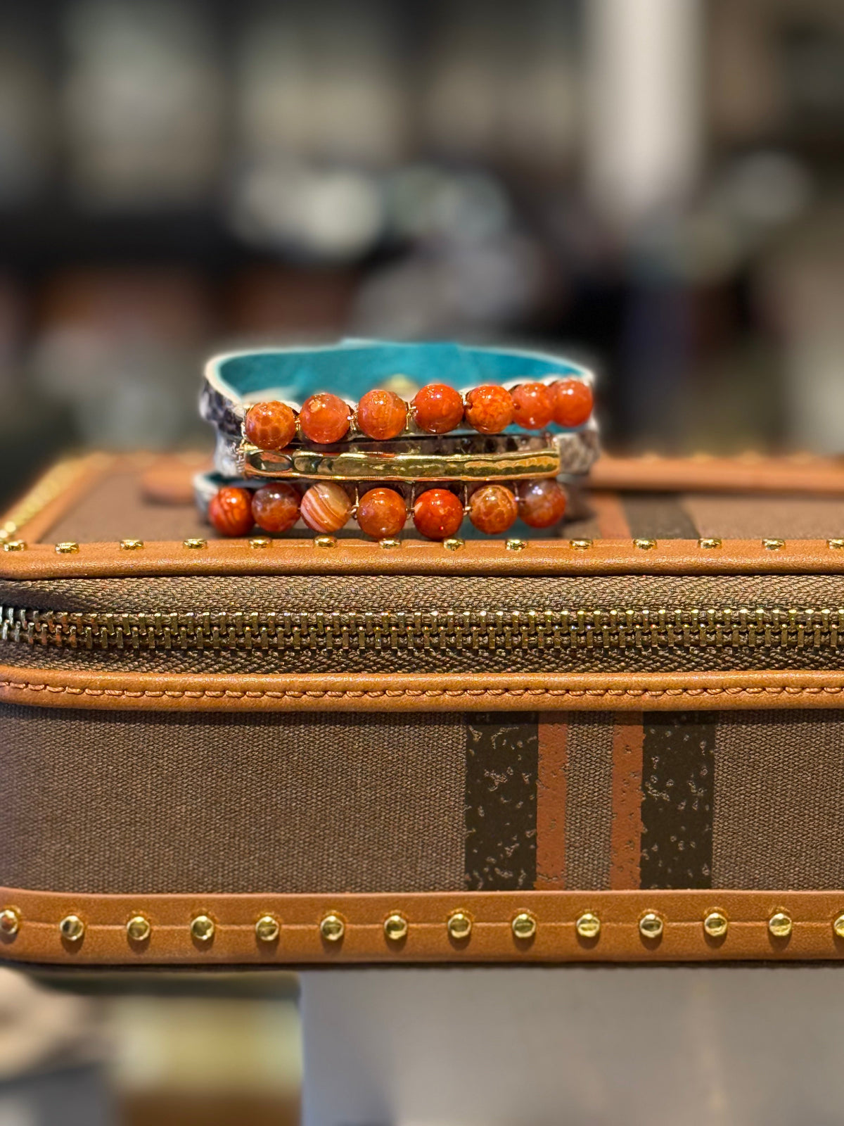 Carmela Brown and Bone Python with Orange Carnelian